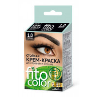 Крем-краска стойкая для бровей и ресниц Фито Косметик Fito color, цвет черный (на 2 применения), 2х2 мл