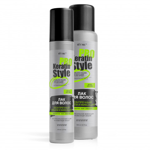 Лак для волос Безупречный объем Витэкс Pro Keratin Style Экстрасильная фиксация Сменный баллон 500 мл