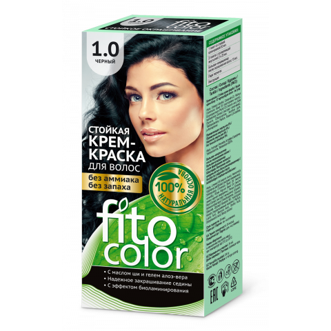 Крем-краска стойкая для волос Fitocolor цвета черный