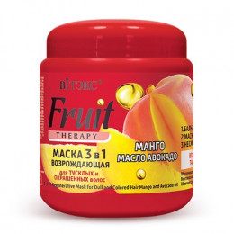 Маска возрождающая 3 в 1 Витэкс Fruit therapy Манго и масло авокадо для тусклых и окрашенных волос 450 мл Маска возрождающая 3 в 1 Витэкс Fruit therapy Манго и масло авокадо для тусклых и окрашенных волос 450 мл